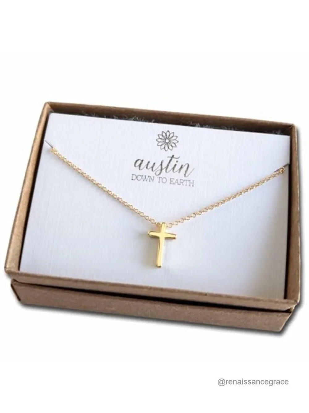 14k Gold Filled Dainty Cross Necklace for Women, Christian Gift